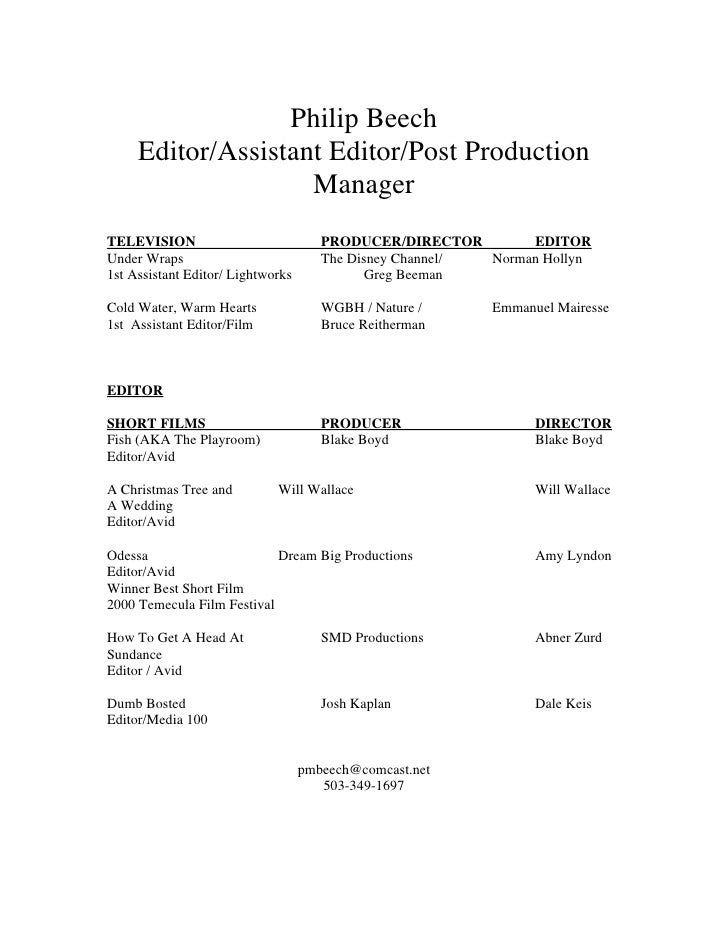 pb editor resume production editor resume