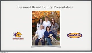 Personal Brand Equity Presentation
Friday, May 30, 14
 