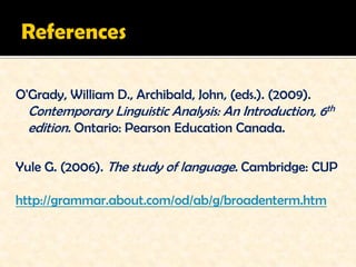 Basic Notions of Language | PDF