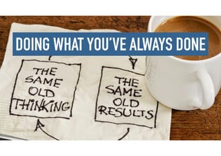 DOING WHAT YOU’VE ALWAYS DONE
 