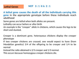 Genetics Lecture: Lethal Genes, Pleiotropy, Penetrance, Expressivity ...