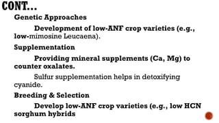 PBG presentation on anti nutritional factors in fodder | PPTX