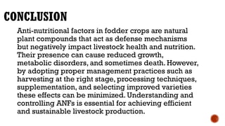 PBG presentation on anti nutritional factors in fodder | PPTX