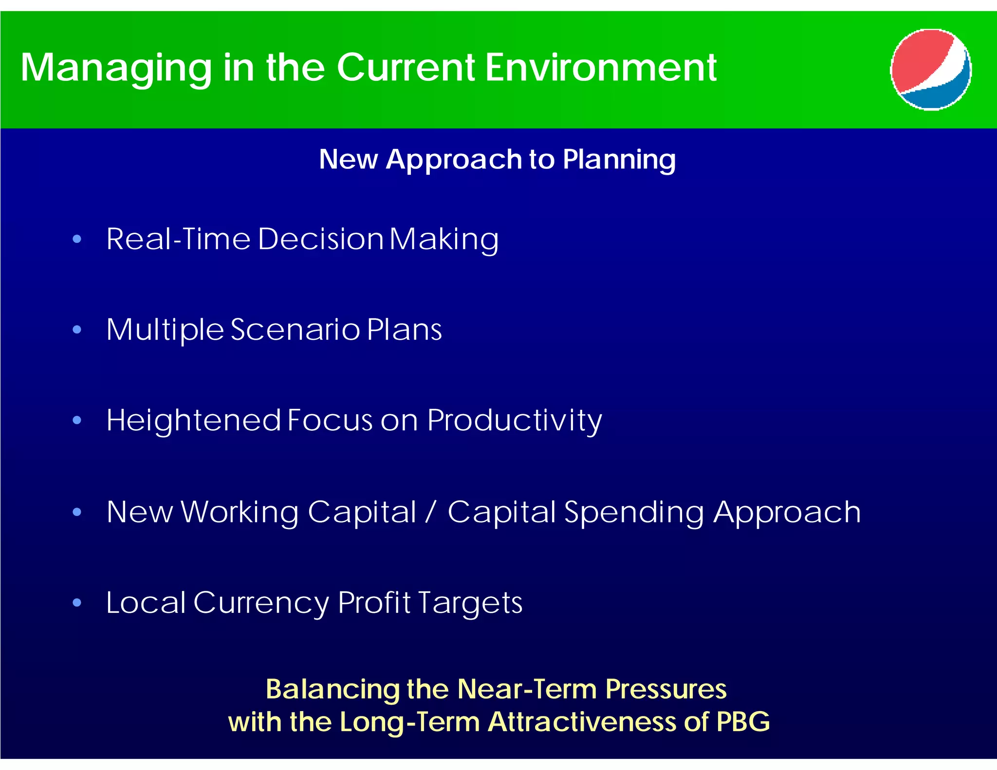 PBG presentation at CAGNY 2009