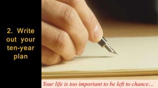 Your life is too important to be left to chance…
 