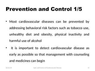 Epidemiology and Control of Cardiovascular Disease | PPT