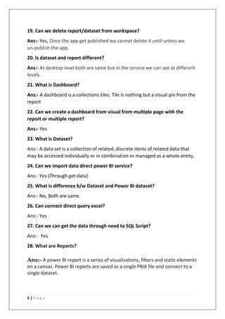Pbi interview questions | PDF