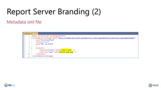 Report Server Branding (2)
Metadata xml file
 