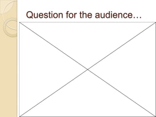 Question for the audience…
 