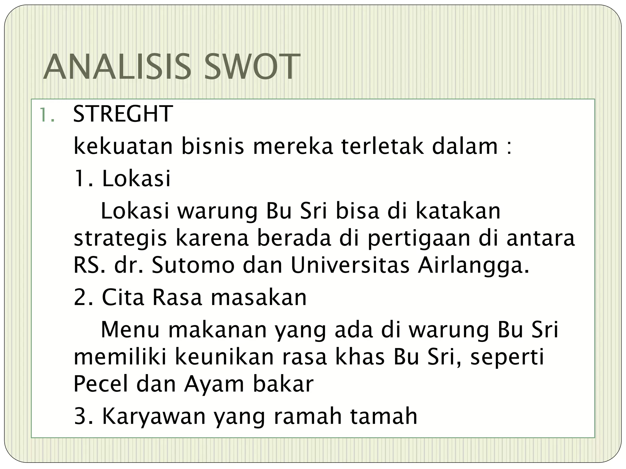 analisis bisnis kecil | PPTX