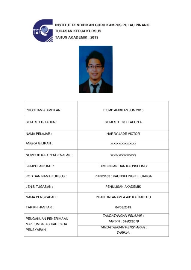 Pbkk3163 laporan pelaksanaan sesi kaunseling keluarga ...
