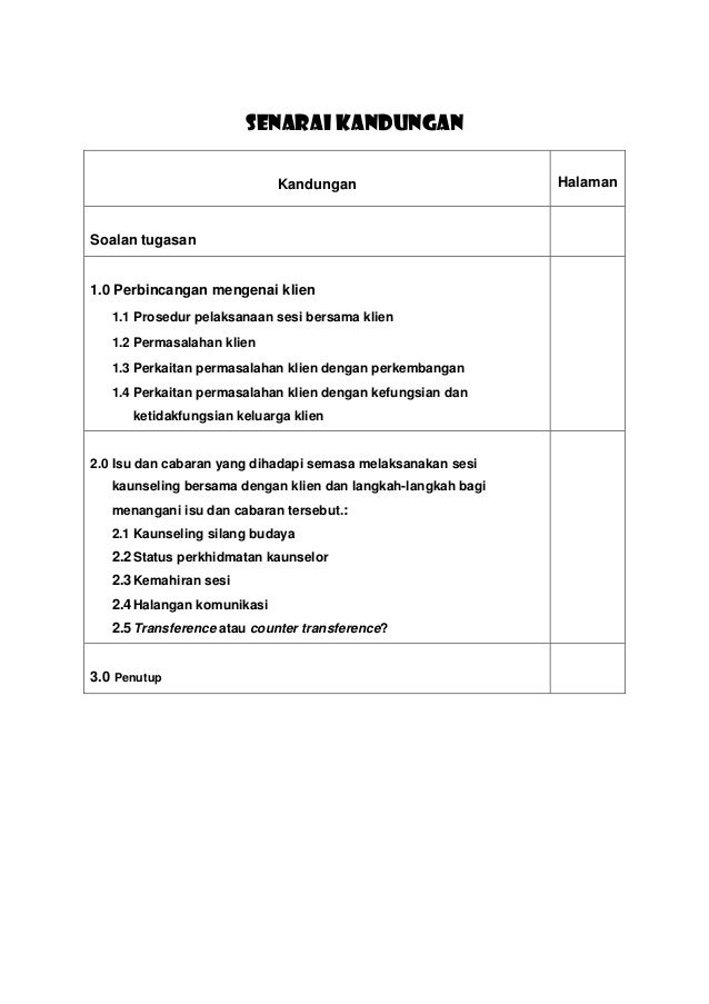 Pbkk3163 laporan pelaksanaan sesi kaunseling keluarga ...