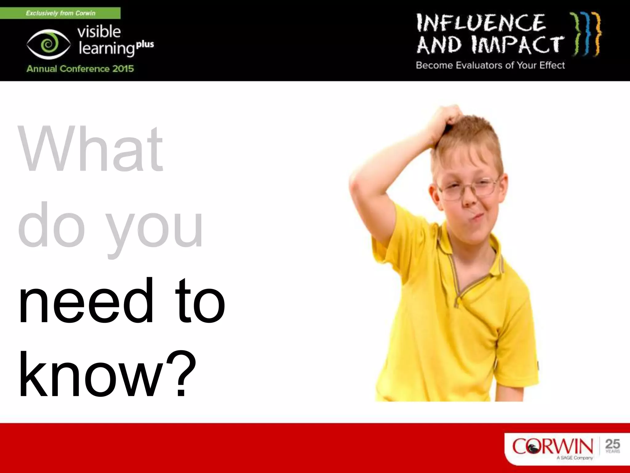 What
do you
need to
know?
 