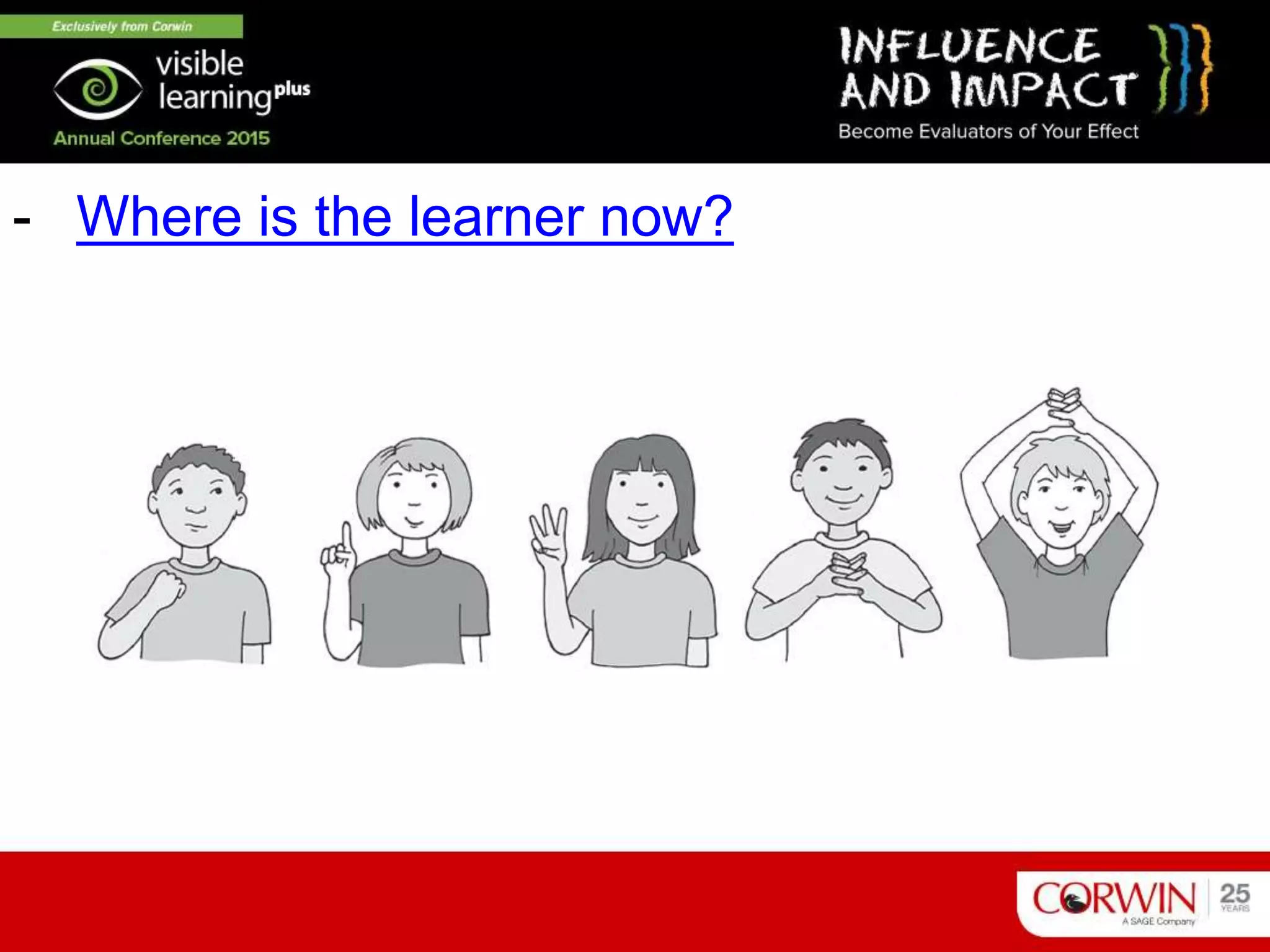 - Where is the learner now?
 