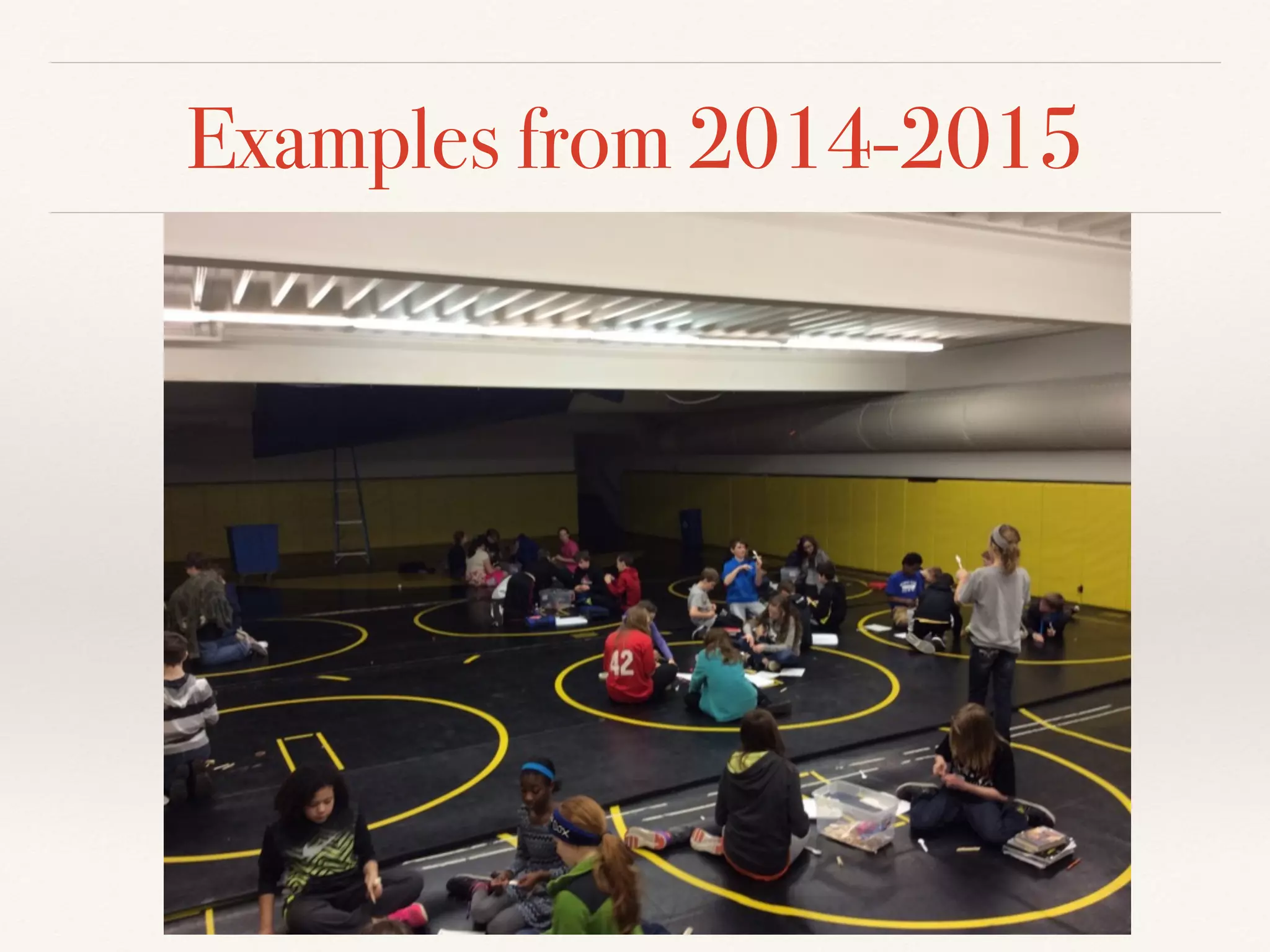 Examples from 2014-2015
 