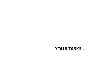 YOUR TASKS …
 