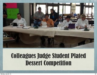 Colleagues Judge Student Plated
Dessert Competition
35Monday, July 22, 13
 