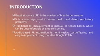 Respiratory Rate Estimation from Audio signal. | PPTX