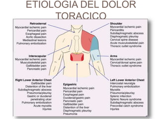 ETIOLOGIA DEL DOLOR
TORACICO
 