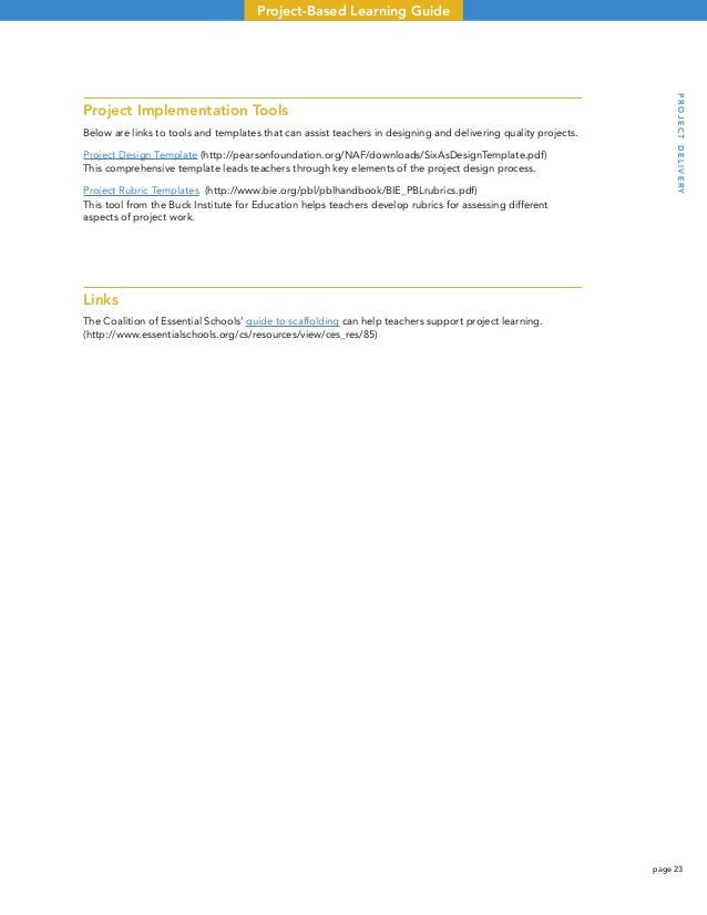 project based learning rubric pdf