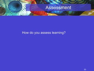 Assessment How do you assess learning?  