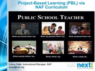 Project-Based Learning (PBL) via
NAF Curriculum
Laura Fidler, Instructional Manager, NAF
laura@naf.org
 