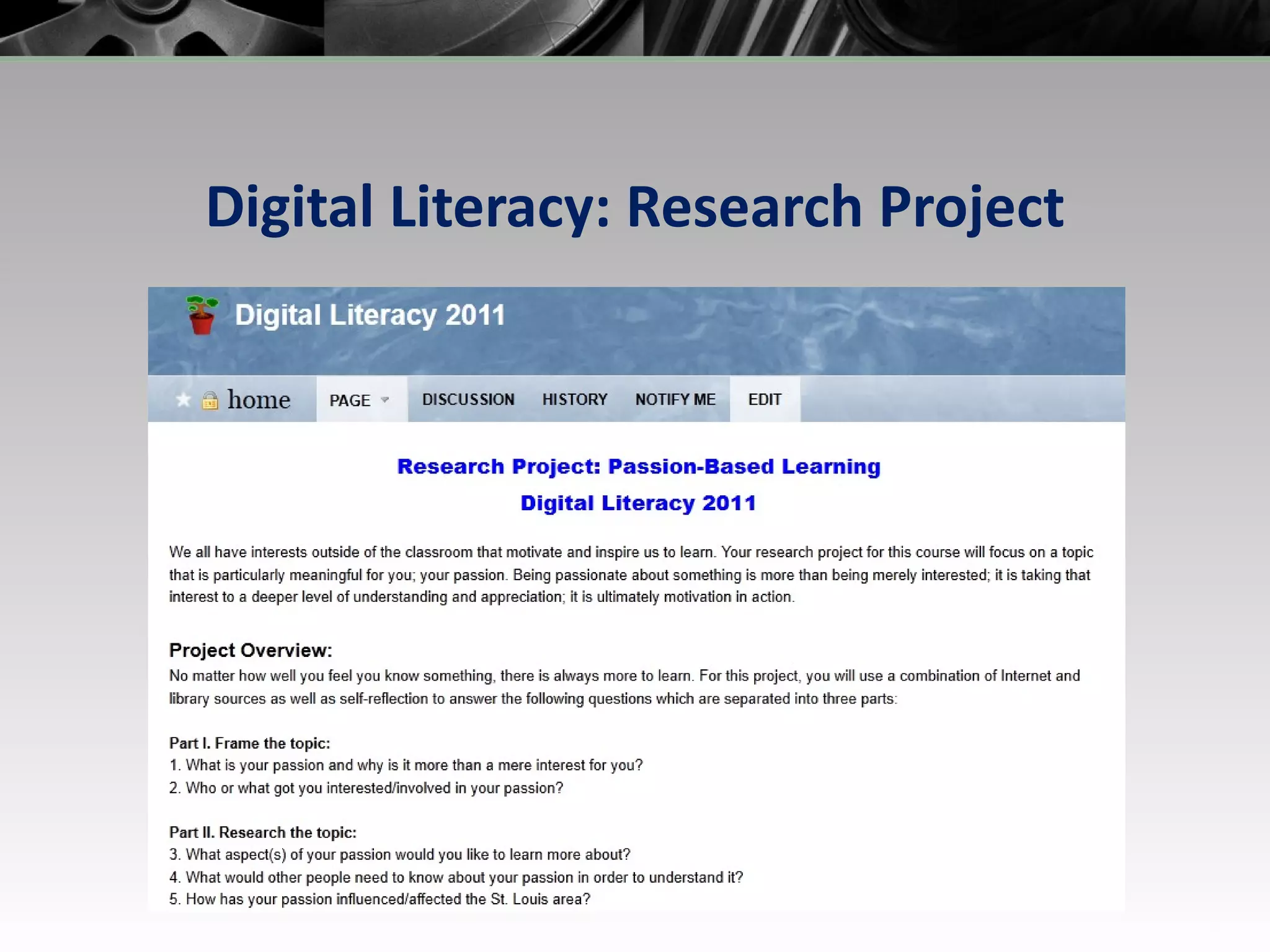 Digital Literacy: Research Project 
