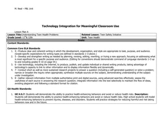 Technology Integration for Meaningful Classroom Use<br />Lesson Plan A<br />,[object Object]