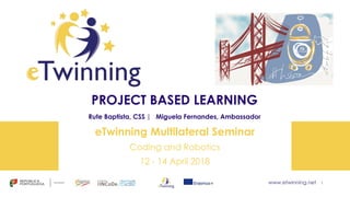 www.etwinning.net
PROJECT BASED LEARNING
Rute Baptista, CSS | Miguela Fernandes, Ambassador
eTwinning Multilateral Seminar
Coding and Robotics
12 - 14 April 2018
1
 
