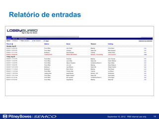 Relatório de entradas




                        September 10, 2012 PBS Internal use only   14
 