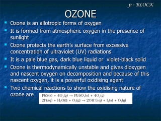 Solid Ozone Form p Block Elementsharharbholenaathchim.ppt