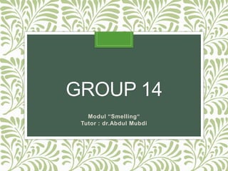GROUP 14
Modul “Smelling“
Tutor : dr.Abdul Mubdi
 
