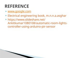 Automatic room light controller using aurdino | PPTX