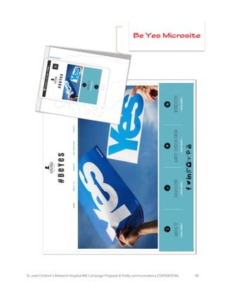 St. Jude Children’s Research Hospital IMC Campaign Proposal © firefly communications CONFIDENTIAL 99
Be Yes Microsite
 