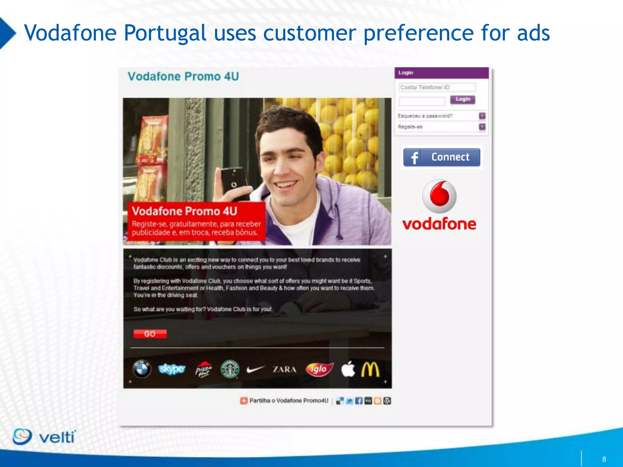 Vodafone Portugal uses customer preference for ads




                                                     8
 