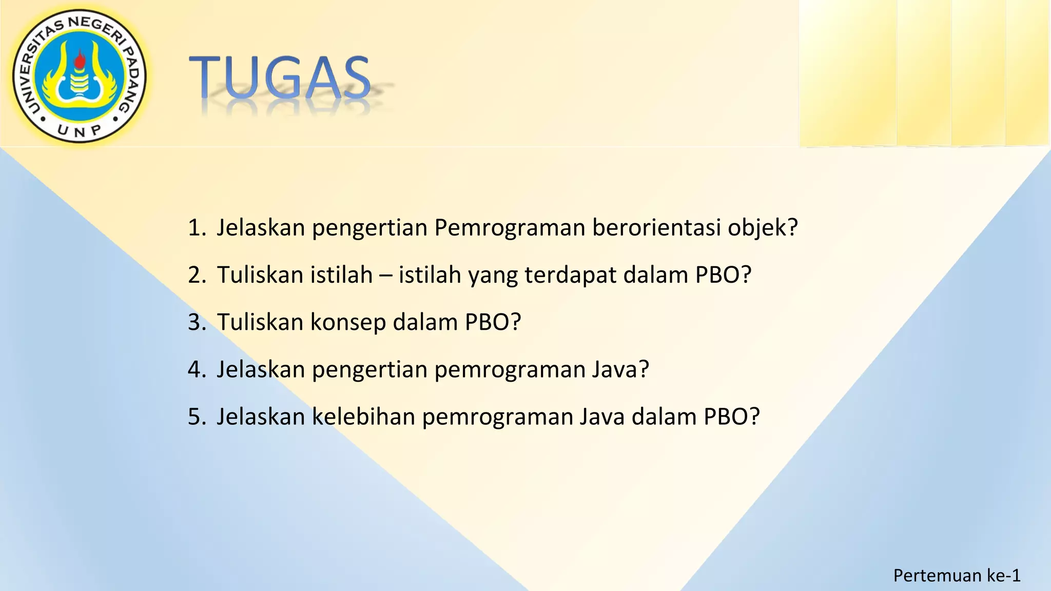 Pemrograman berbasis objek | PPT