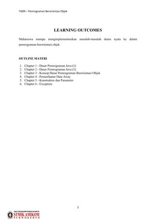 Modul Praktikum Pemrograman Berorientasi Objek (Chap.1-6) | PDF
