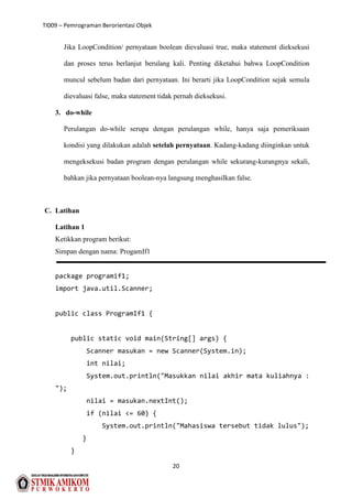 Modul Praktikum Pemrograman Berorientasi Objek (Chap.1-6) | PDF