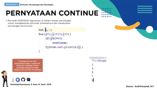 [PBO] Pertemuan 2 - Struktur Control Java | PPT
