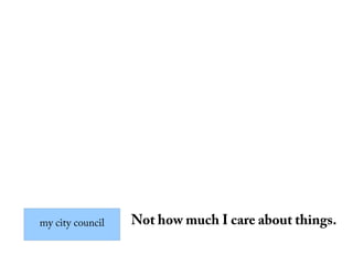 my city council Not how much I care about things.
 