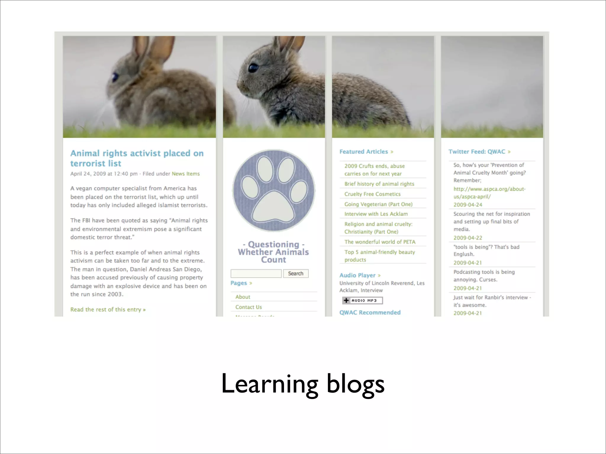 Learning blogs
 