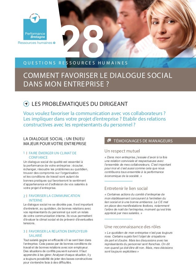 Comment Favoriser Le Dialogue Social Dans Mon Entreprise Pbrh Fi