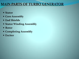 practical training report on turbogenerator | PPTX