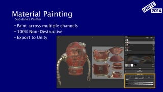 Material Painting
• Paint across multiple channels 
• 100% Non-Destructive
• Export to Unity
60
Substance Painter
 