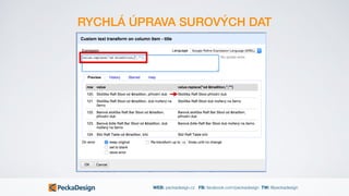 WEB: peckadesign.cz FB: facebook.com/peckadesign TW: @peckadesign
RYCHLÁ ÚPRAVA SUROVÝCH DAT
 