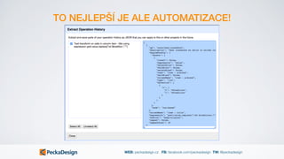 WEB: peckadesign.cz FB: facebook.com/peckadesign TW: @peckadesign
TO NEJLEPŠÍ JE ALE AUTOMATIZACE!
 