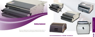 BInDInG EQuIPMEnT
                                                  Binding Equipment



PBS is your complete source for commercial and corporate print finishing needs. No
matter what you are binding, we have the equipment to make the job easy and efficient.




                                                                                         www.PresentationBindingSolutions.com • 888.654.BIND • info@orderpbs.com     30
 