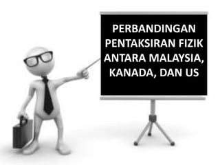 PERBANDINGAN
PENTAKSIRAN FIZIK
ANTARA MALAYSIA,
KANADA, DAN US
 