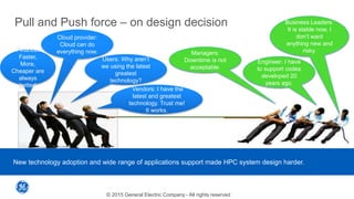 Pull and Push force – on design decision
New technology adoption and wide range of applications support made HPC system de...