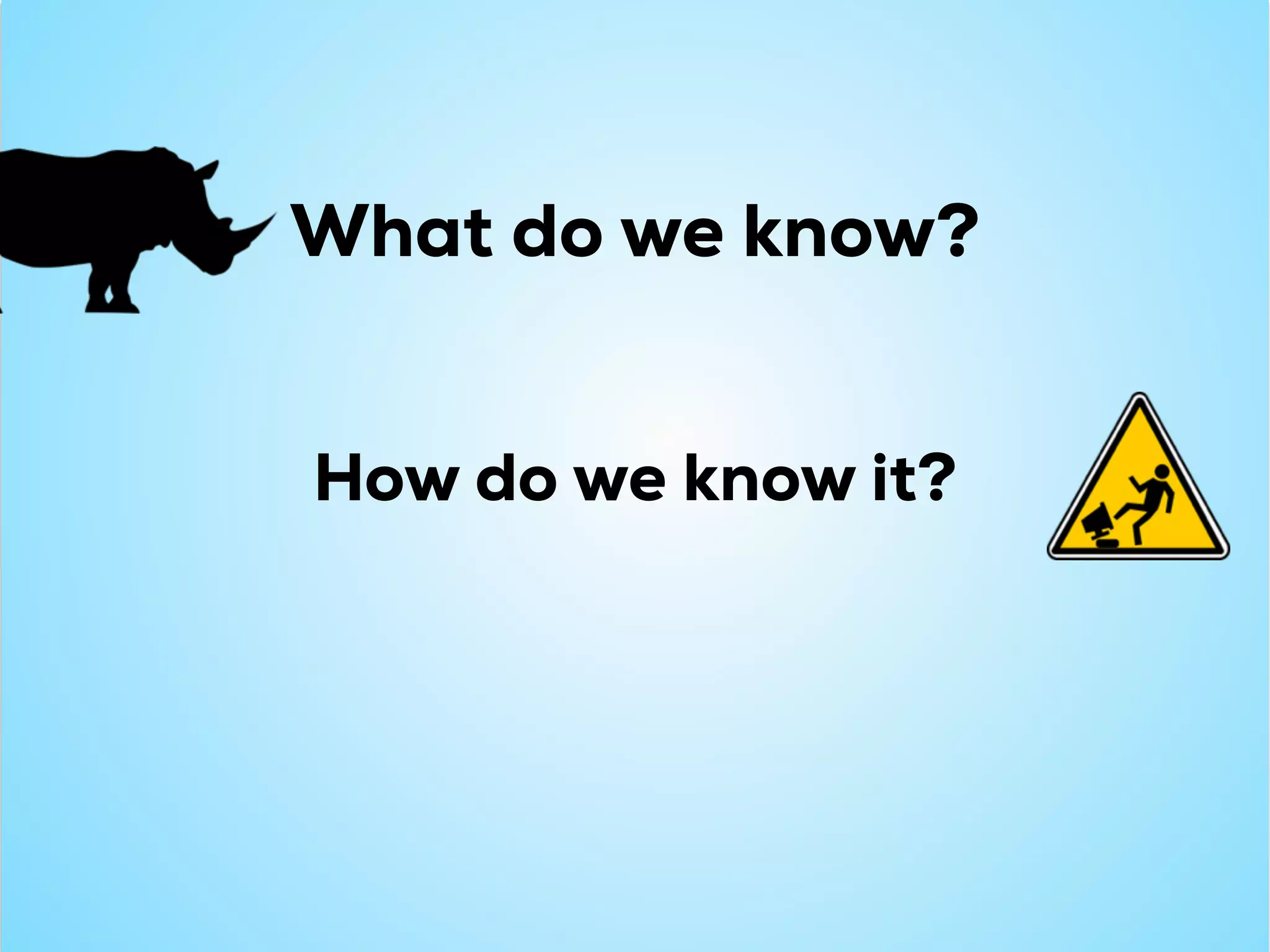 How do we know it?
What do we know?
 